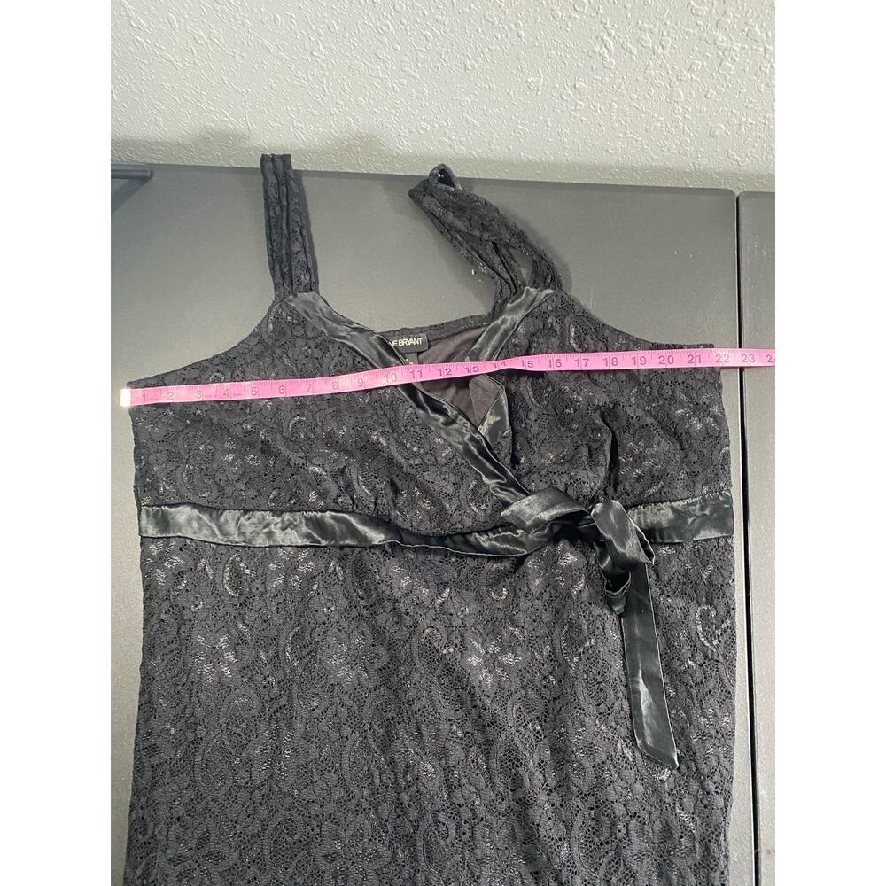 Lane Bryant Womens Plus 24 3XL Little Black Dress Tank Lace Tie Floral Nigh Out - Picture 5 of 7